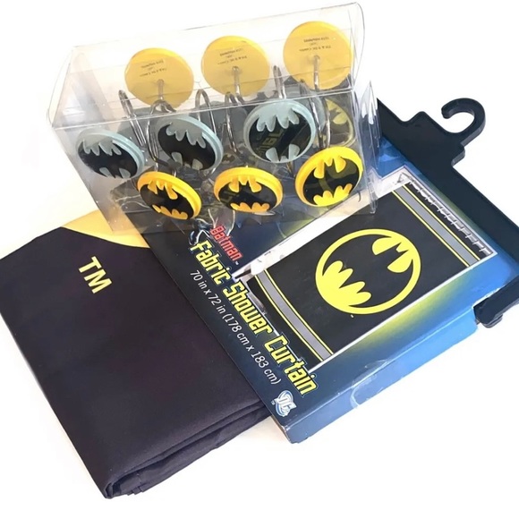 Batman Bath Dc Comics Batman Logo Fabric Shower Curtain Hooks Poshmark
